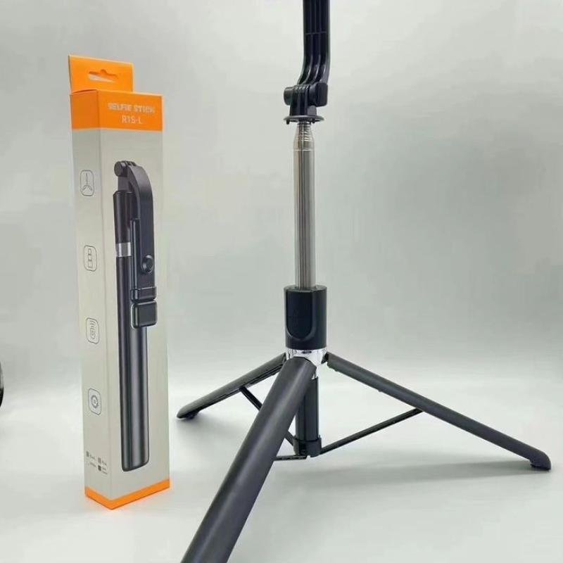 R1S-L Selfie Stick+Tripod  with LED Light | Portable Bluetooth Selfie Stick for Vlogging & Travel